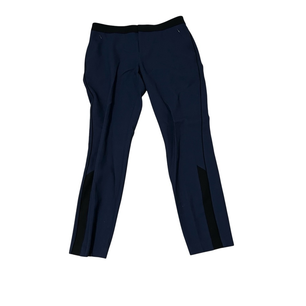 Club Monaco Navy Wool Blend Pants Black Detail Sides Size 8